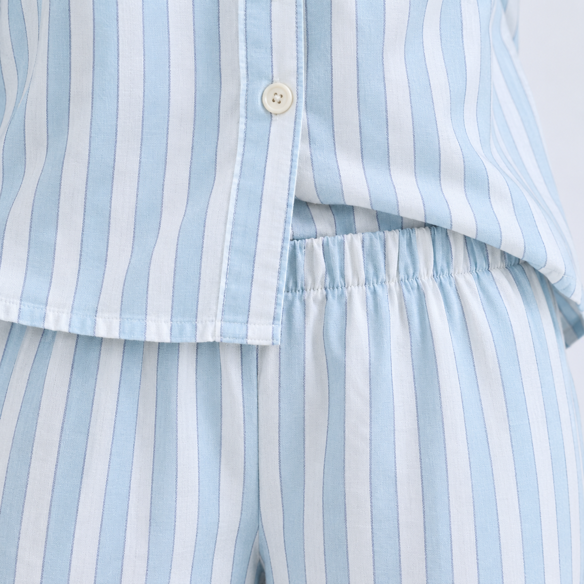 Pyjama long femme rayé en coton
