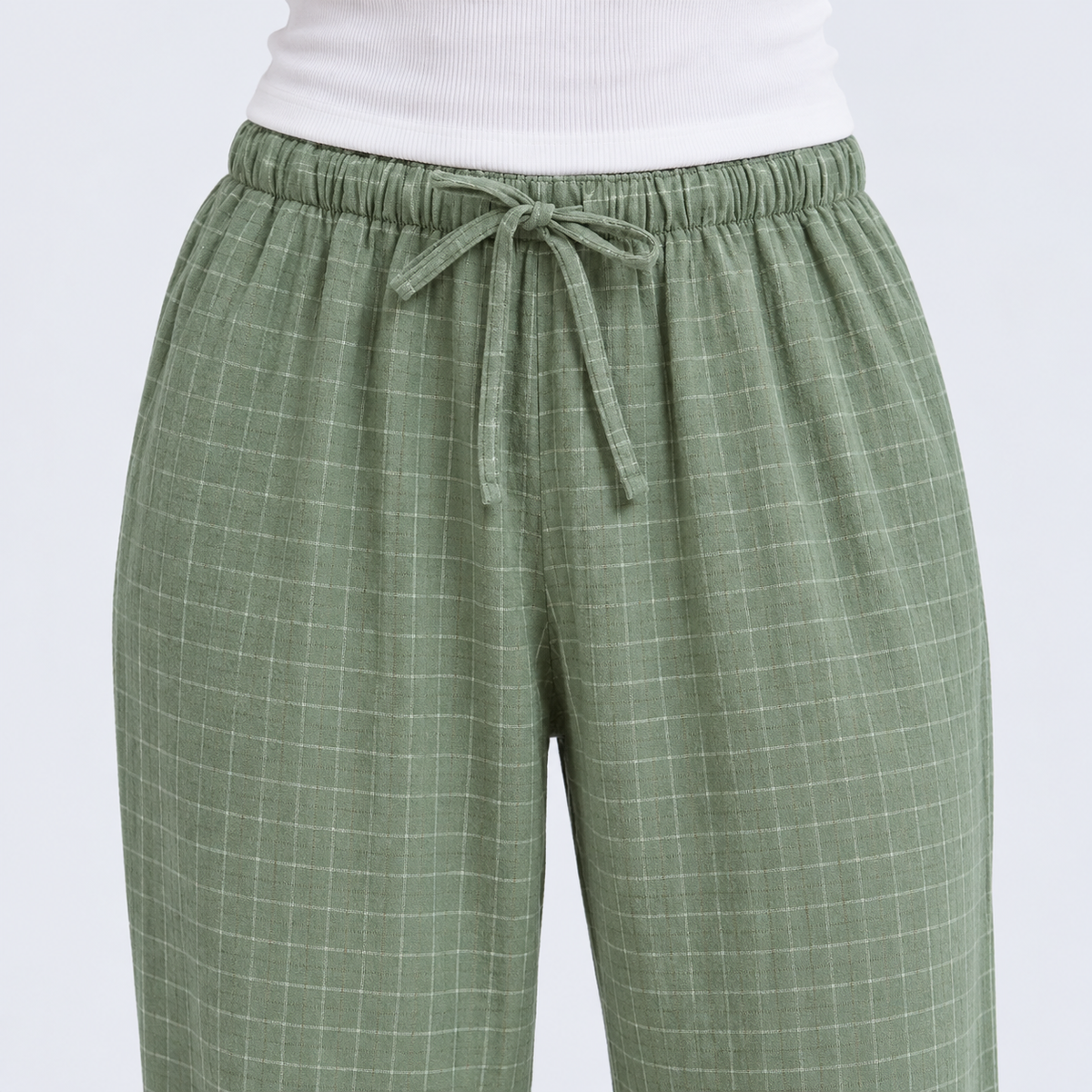 Pantalon de pyjama femme en coton à carreaux