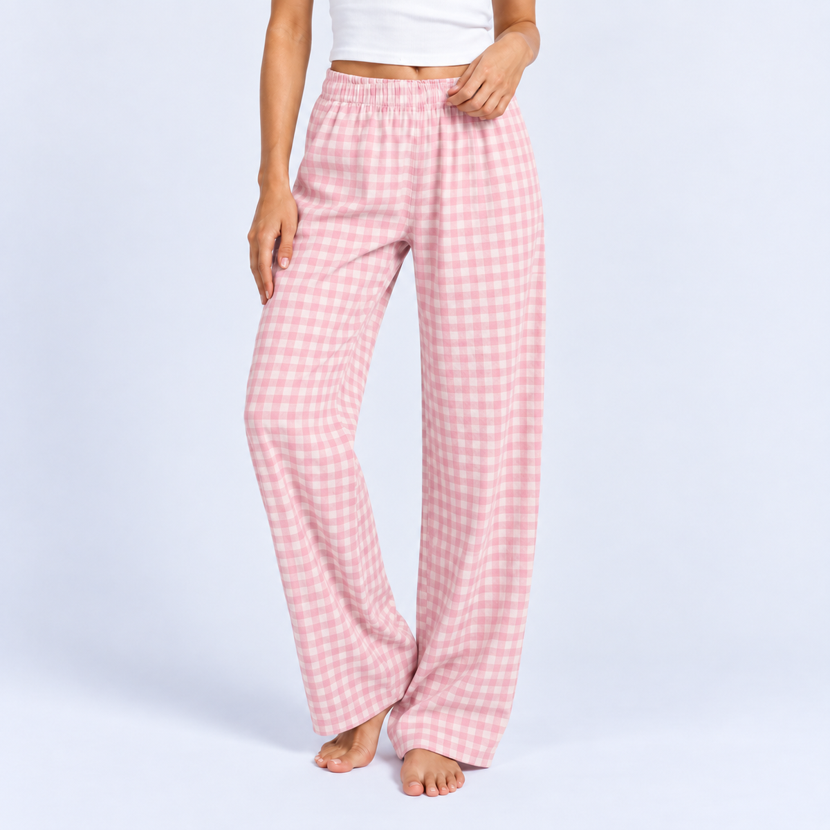 Pantalon de pyjama femme ample à carreaux