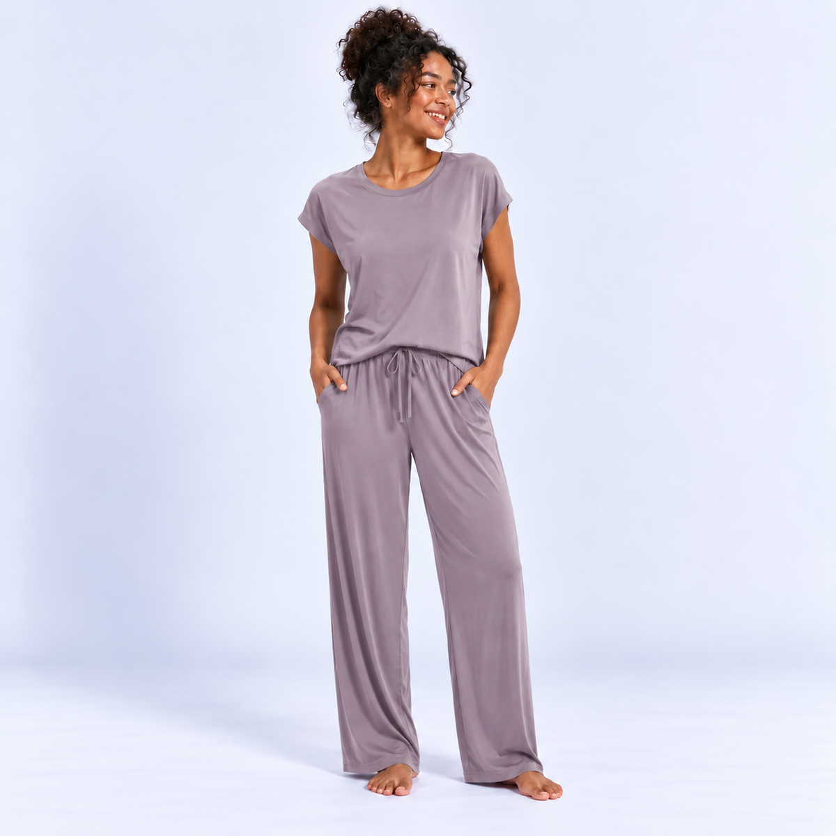 Pyjama femme en modal avec pantalon large
