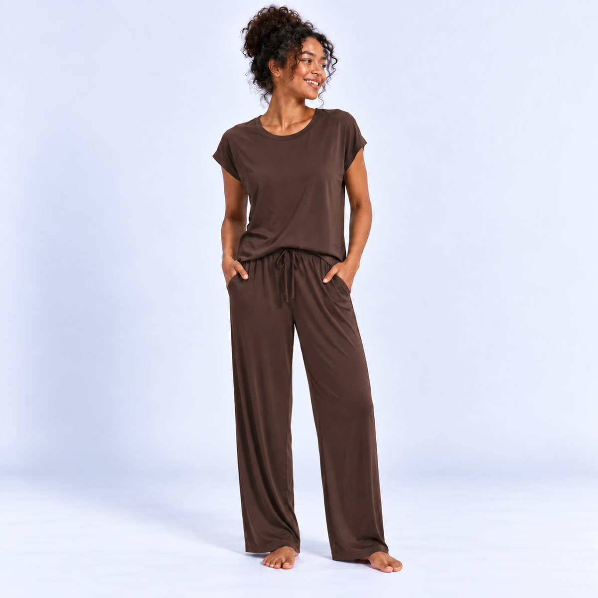 Pyjama femme en modal avec pantalon large