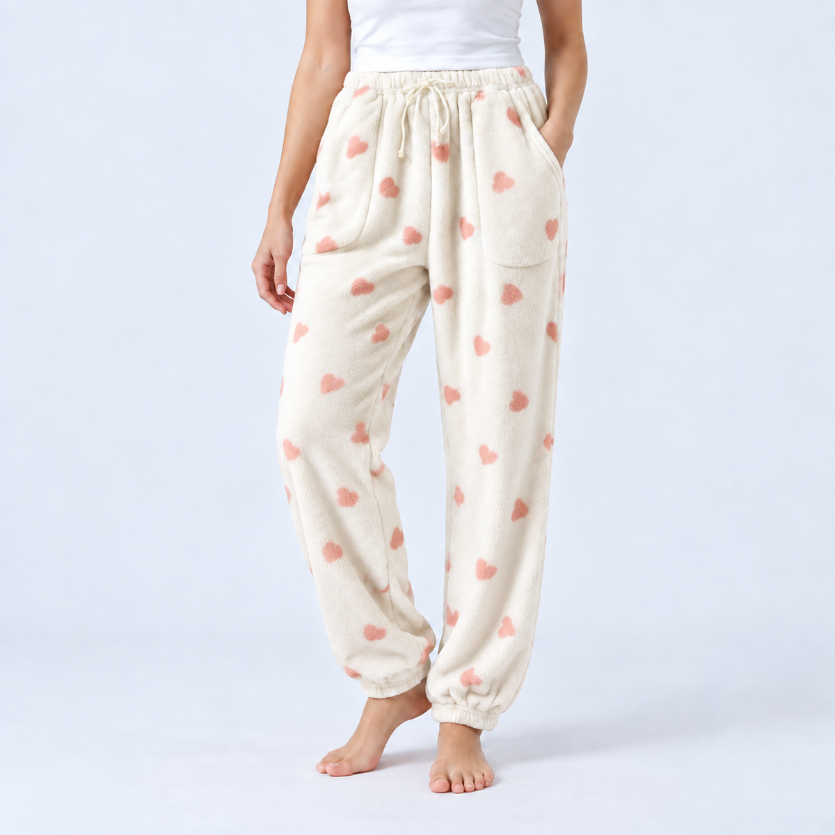Pantalon de pyjama femme chaud à intérieur polaire