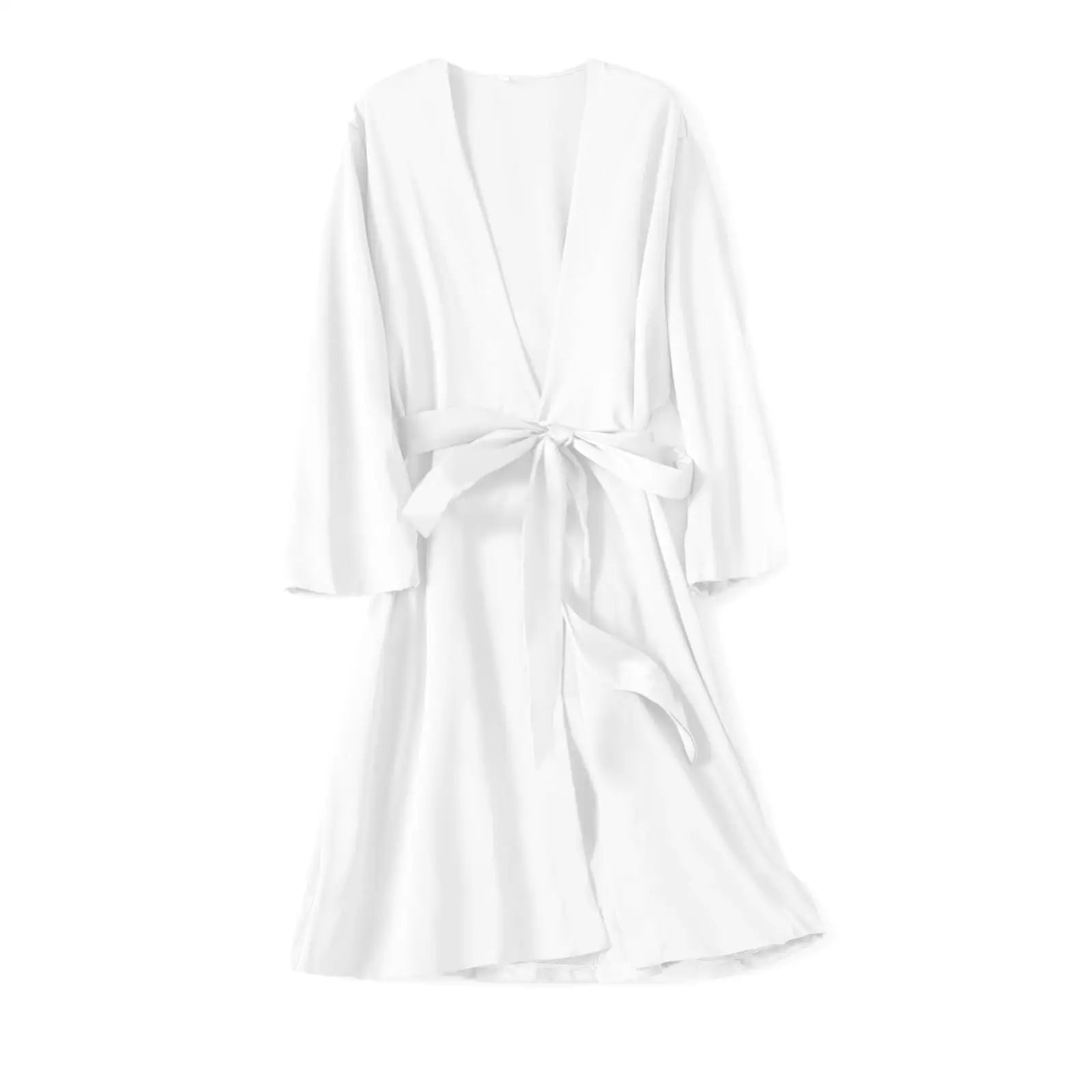 Peignoir femme satiné long à nouer