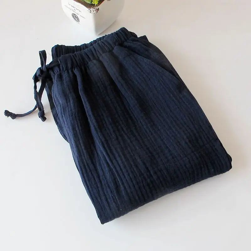 Pantalon de pyjama femme en gaze de coton