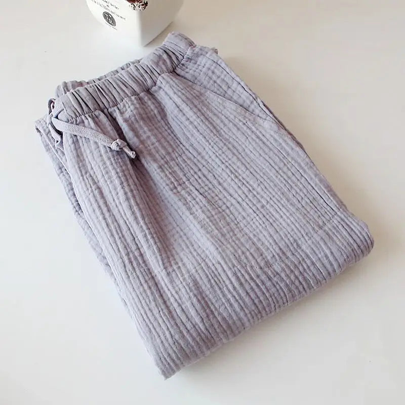 Pantalon de pyjama femme en gaze de coton