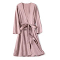 Peignoir femme satiné long à nouer