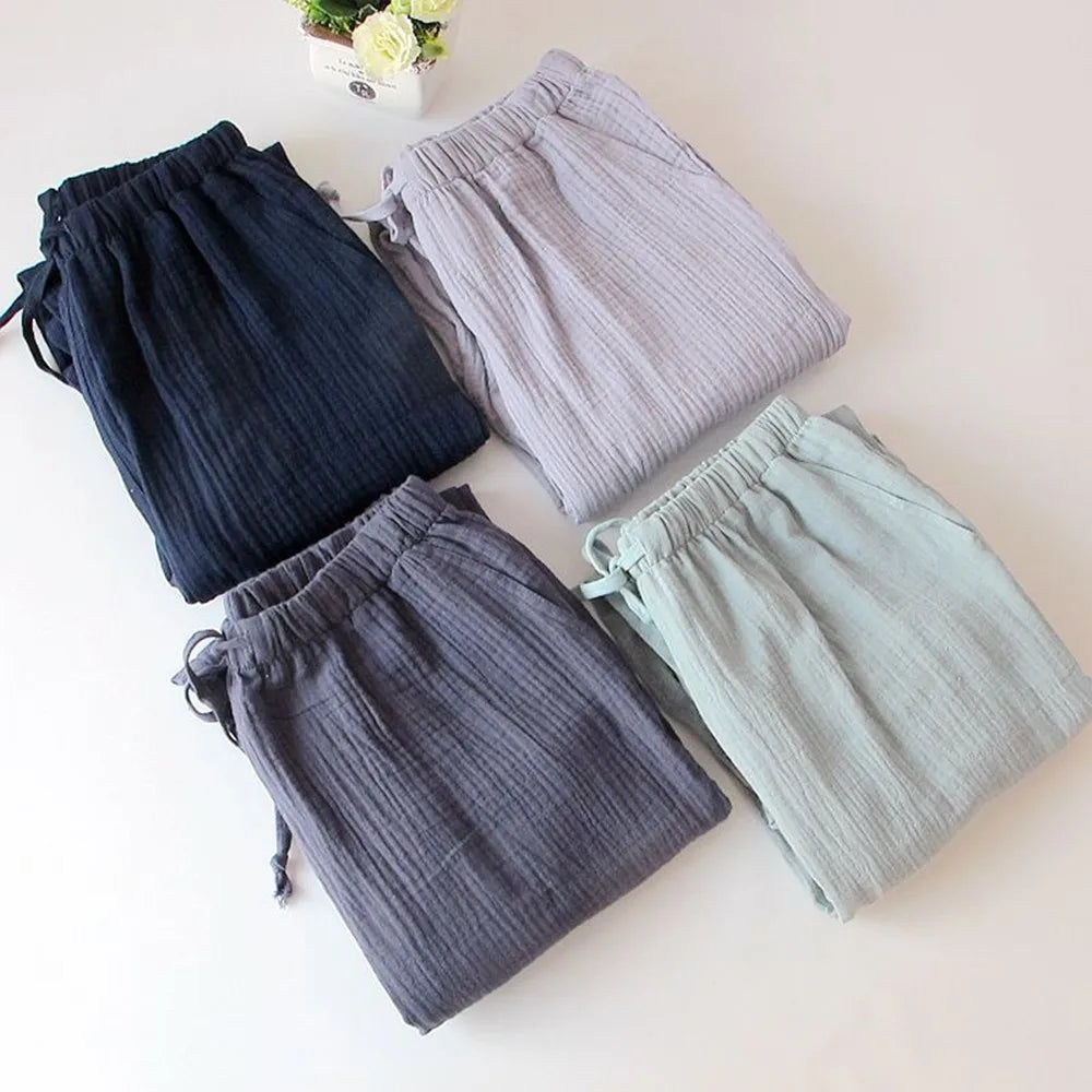Pantalon de pyjama femme en gaze de coton