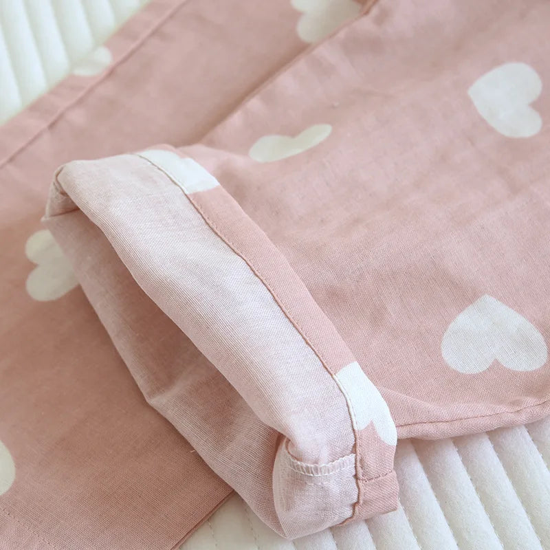 Pyjama femme en coton à grands cœurs
