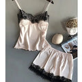 Ensemble pyjama femme satiné à dentelle