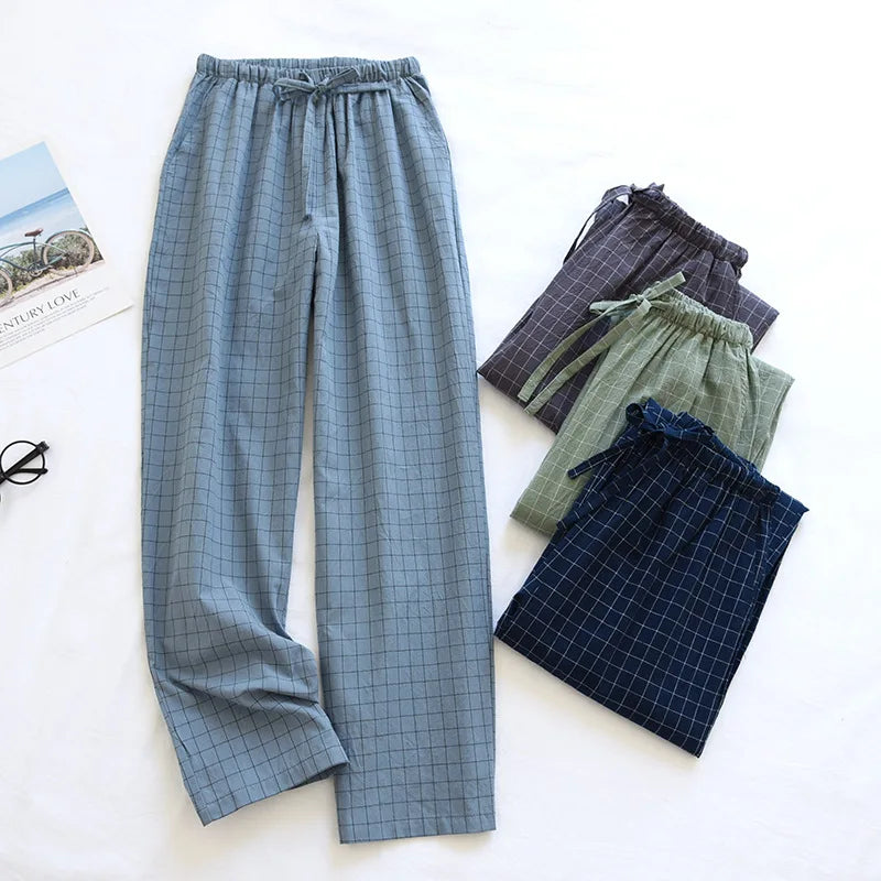 Pantalon de pyjama femme en coton à carreaux
