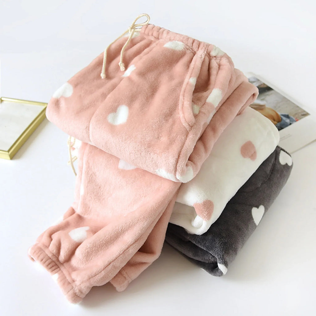 Pantalon de pyjama femme polaire chaud