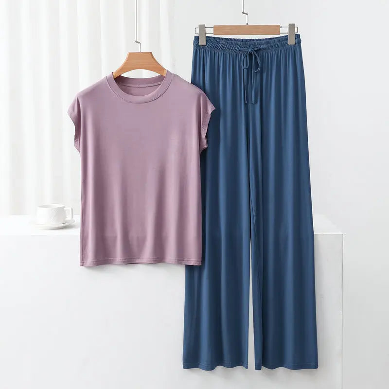Ensemble pyjama femme en modal avec pantalon large