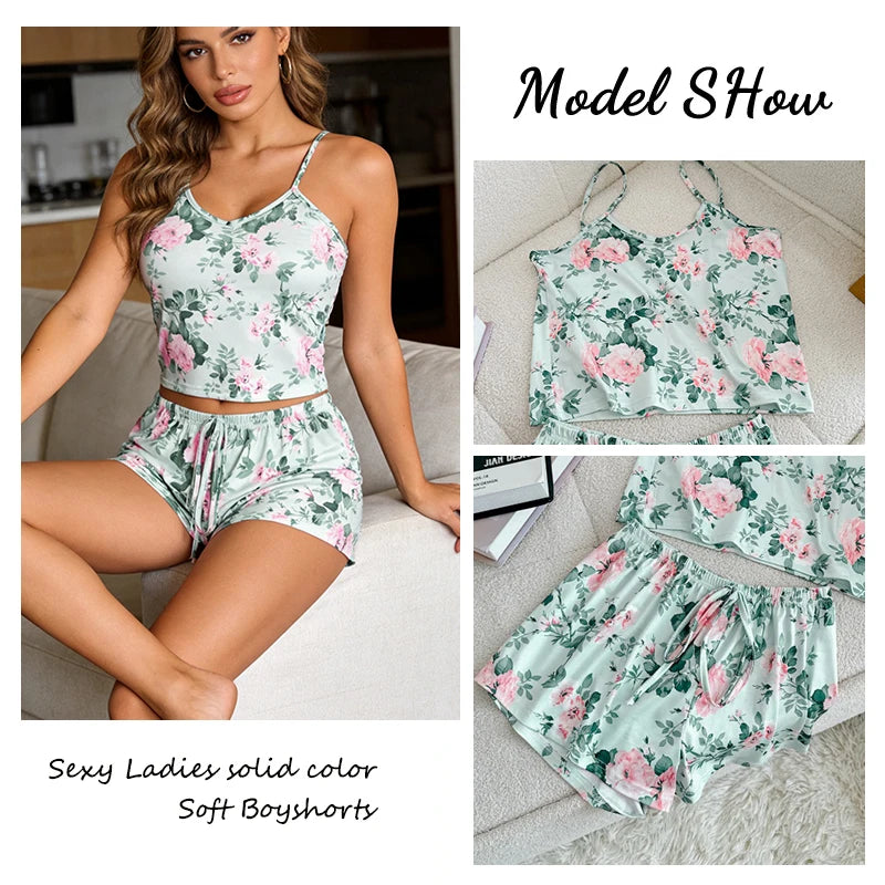 Pyjama short femme satiné fines bretelles
