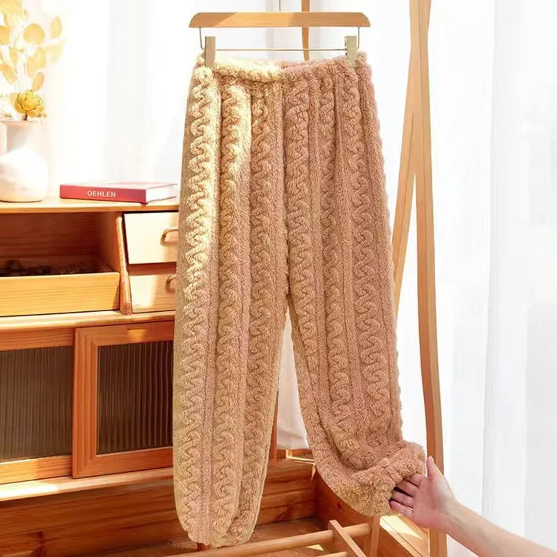 Pantalon de pyjama femme polaire grande taille
