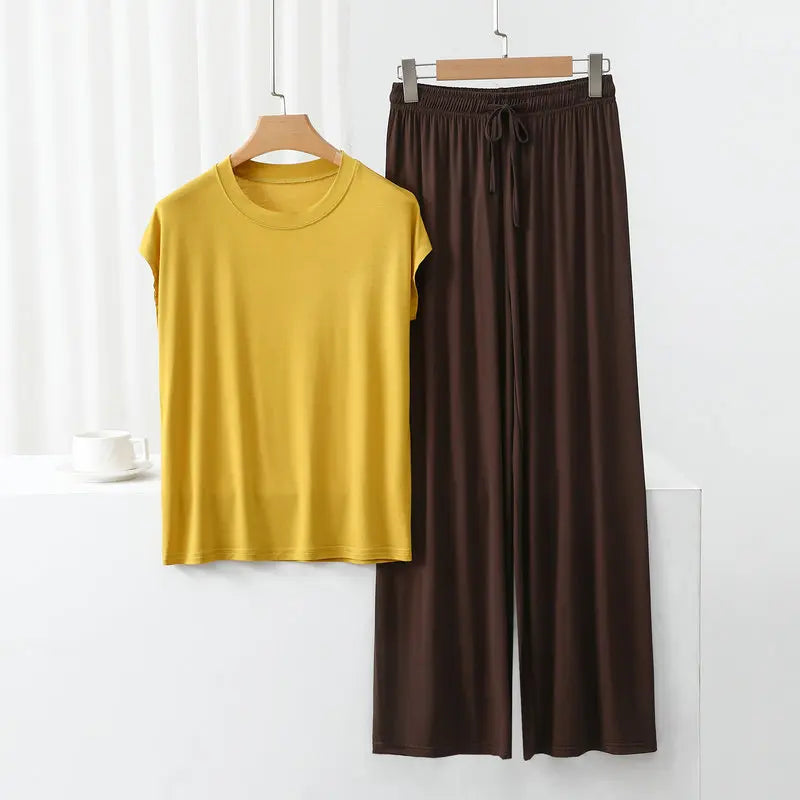 Ensemble pyjama femme en modal avec pantalon large