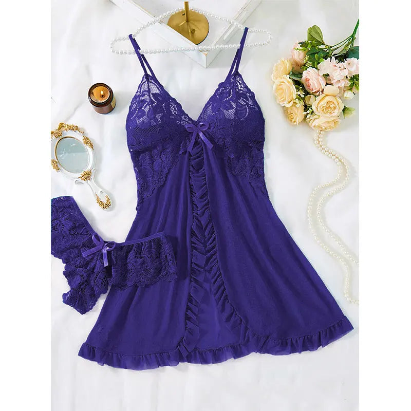 Ensemble nuisette femme en dentelle avec culotte