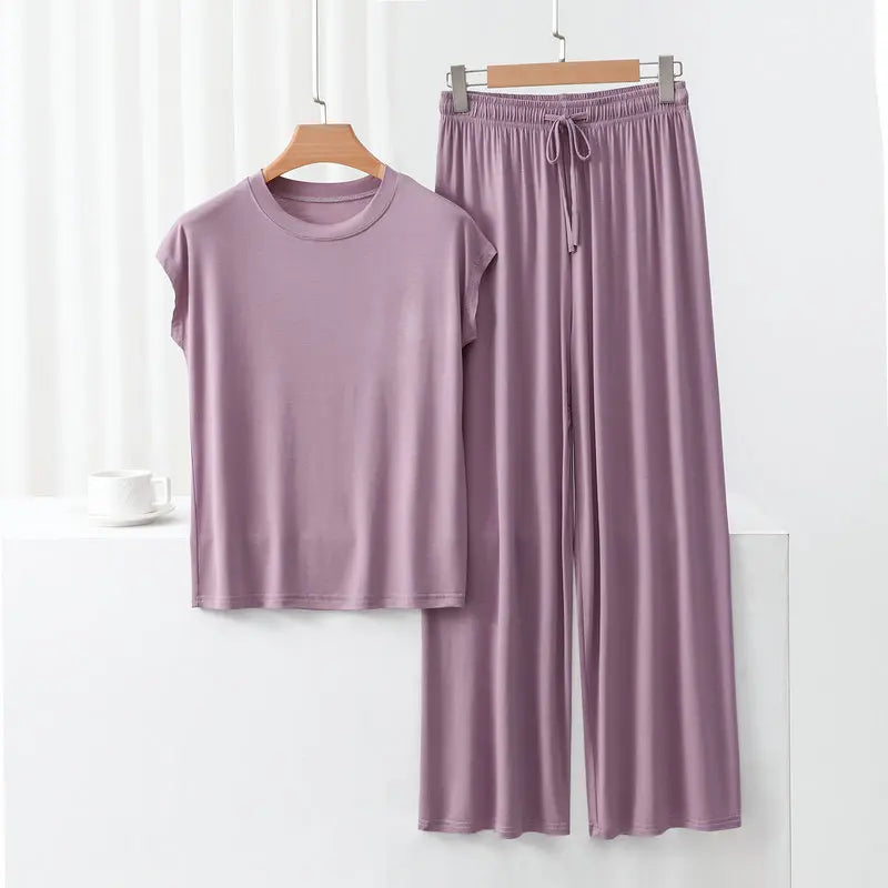 Ensemble pyjama femme en modal avec pantalon large