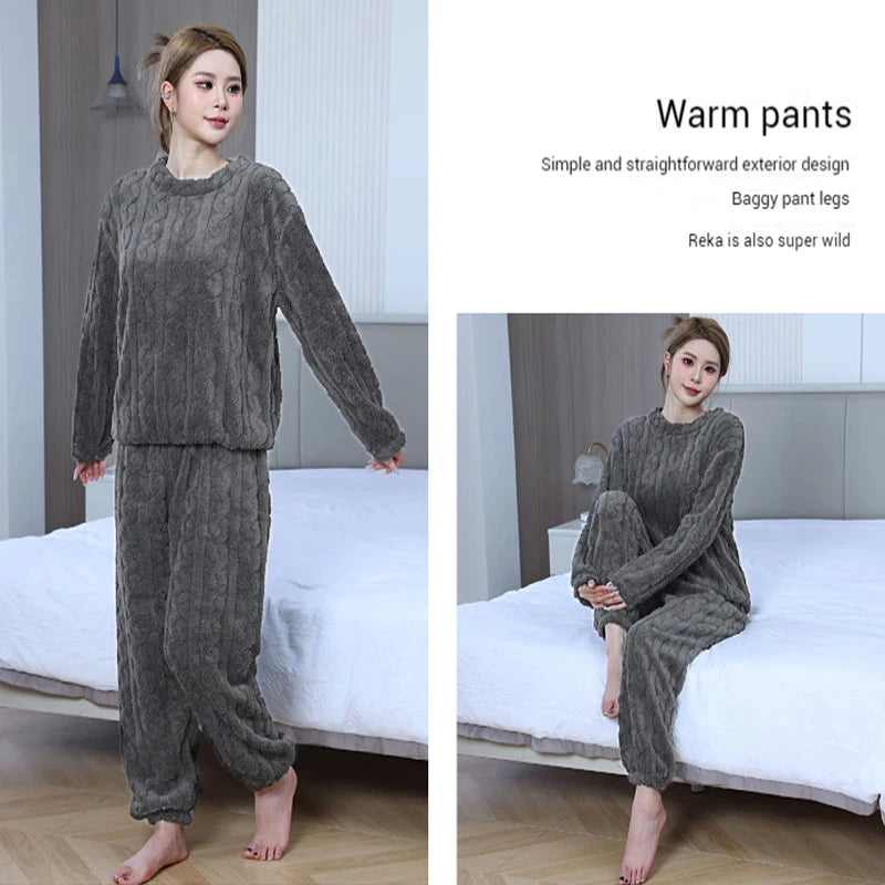 Pyjama hiver femme épais et duveteux