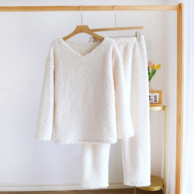 Ensemble pyjama femme en flanelle épaisse