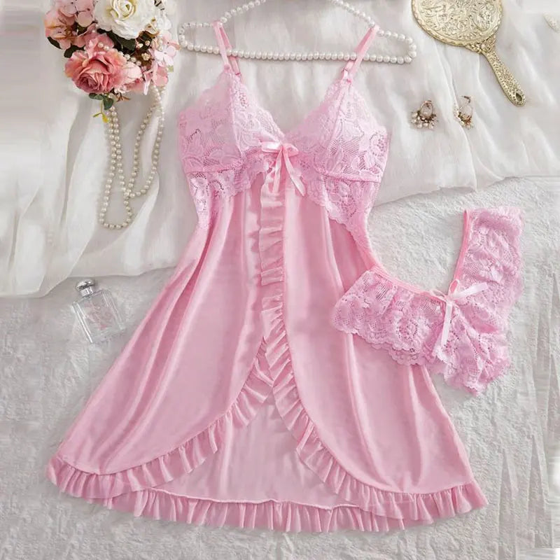 Ensemble nuisette femme en dentelle avec culotte