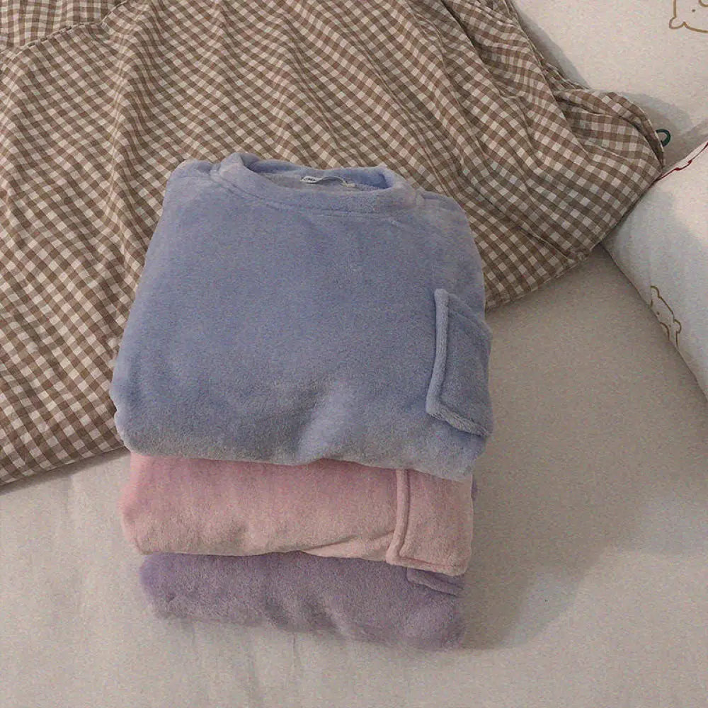 Pyjama femme polaire avec pantalon à carreaux
