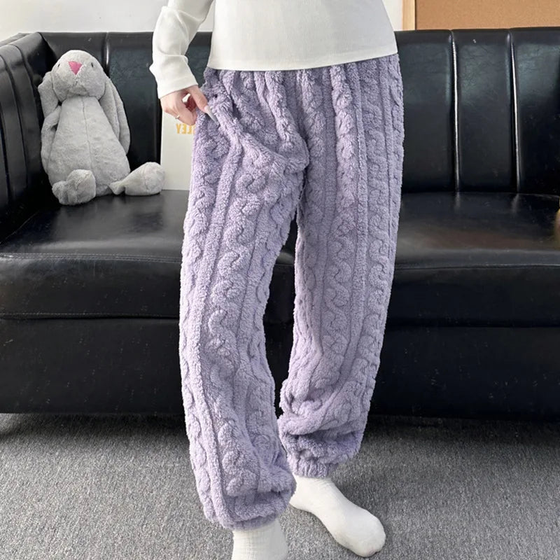 Pantalon de pyjama femme polaire grande taille