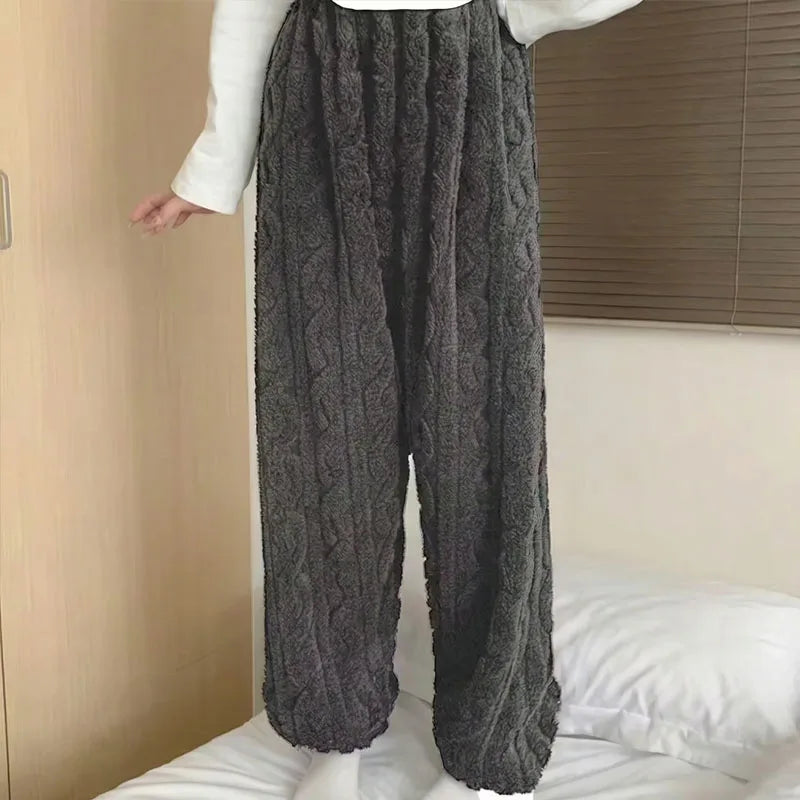Pantalon de pyjama femme polaire grande taille