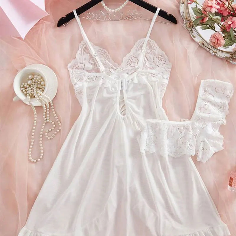 Ensemble nuisette femme en dentelle avec culotte