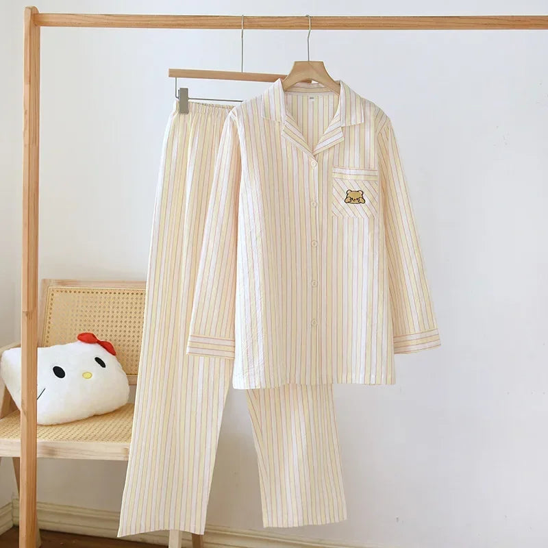 Ensemble pyjama femme rayé en coton