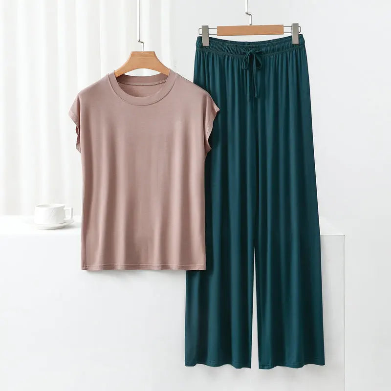 Ensemble pyjama femme en modal avec pantalon large