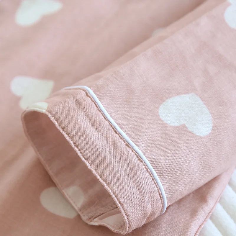 Pyjama femme en coton à grands cœurs