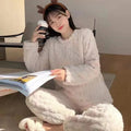 Ensemble pyjama femme épais en flanelle