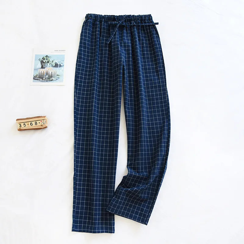 Pantalon de pyjama femme en coton à carreaux