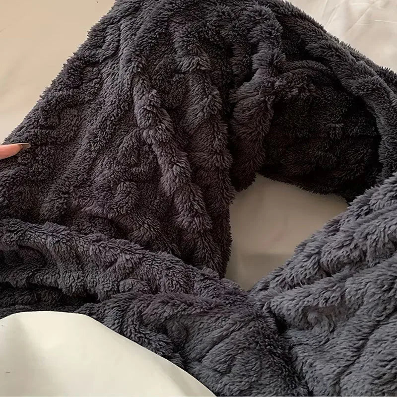 Pantalon de pyjama femme polaire grande taille