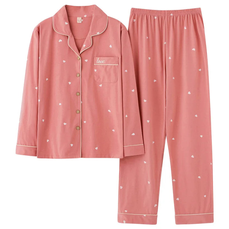 Ensemble pyjama femme long avec chemise et pantalon