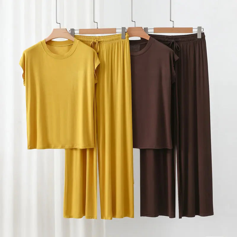 Ensemble pyjama femme en modal avec pantalon large