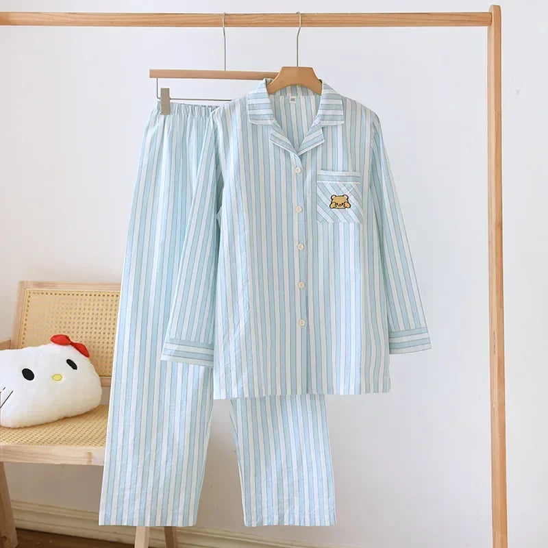 Ensemble pyjama femme rayé en coton