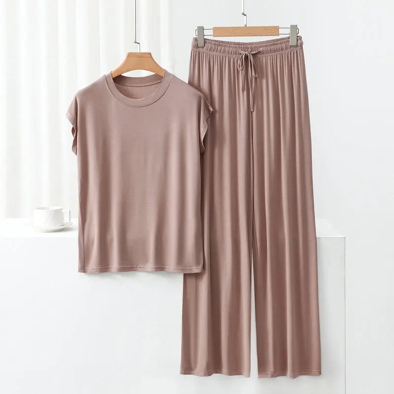 Ensemble pyjama femme en modal avec pantalon large
