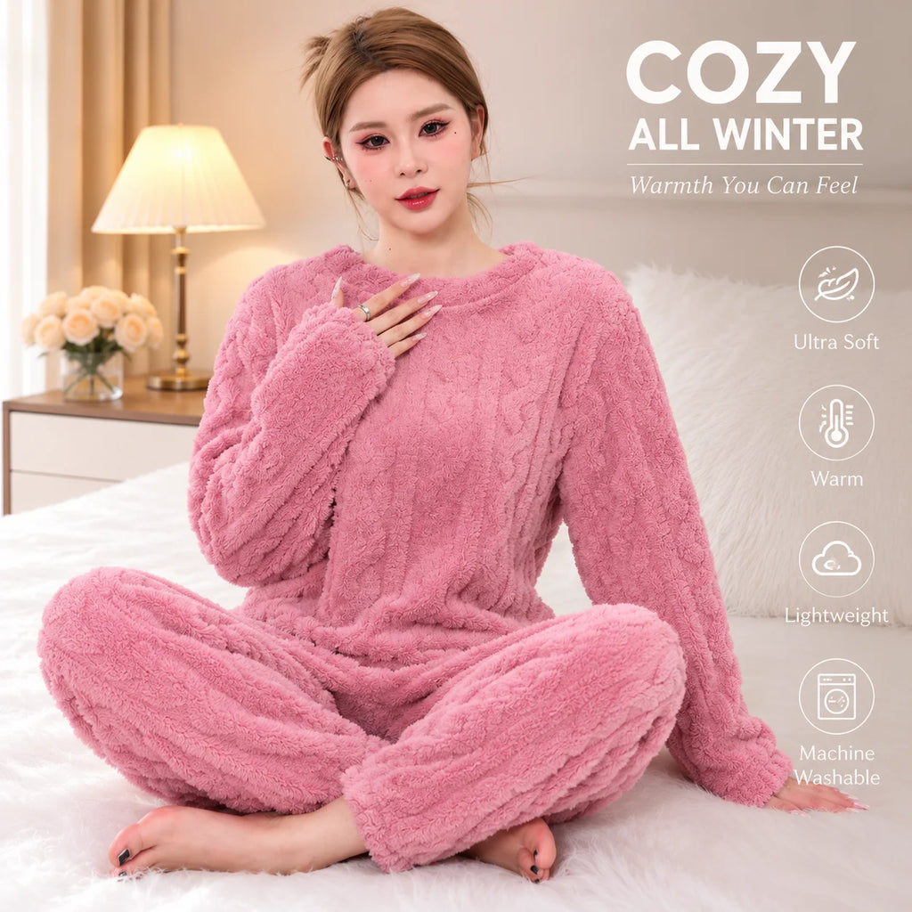 Pyjama hiver femme épais et duveteux