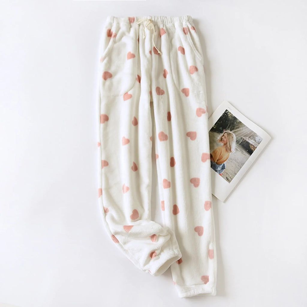 Pantalon de pyjama femme polaire chaud