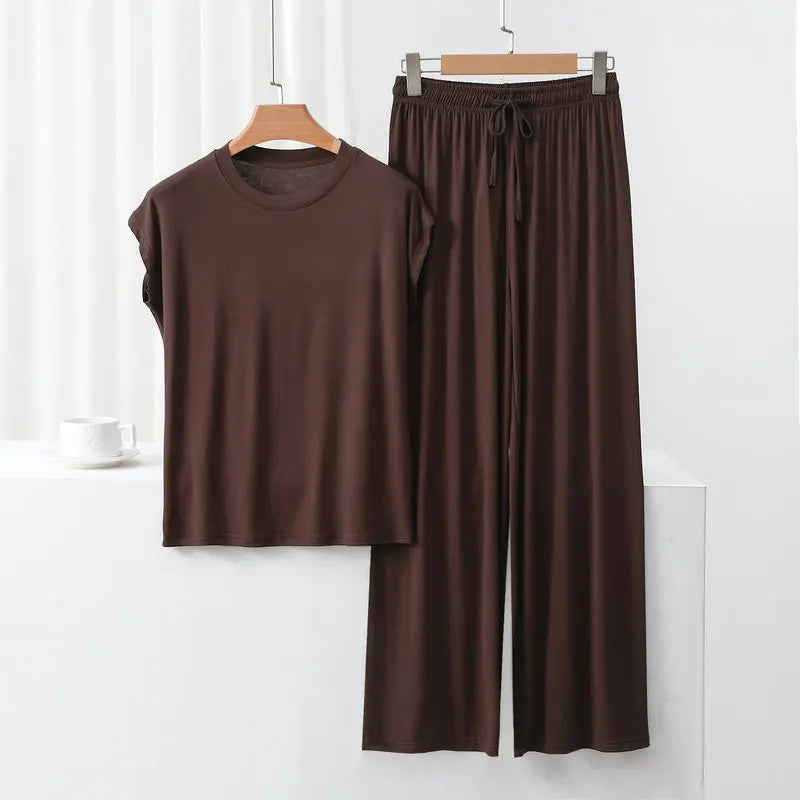 Ensemble pyjama femme en modal avec pantalon large