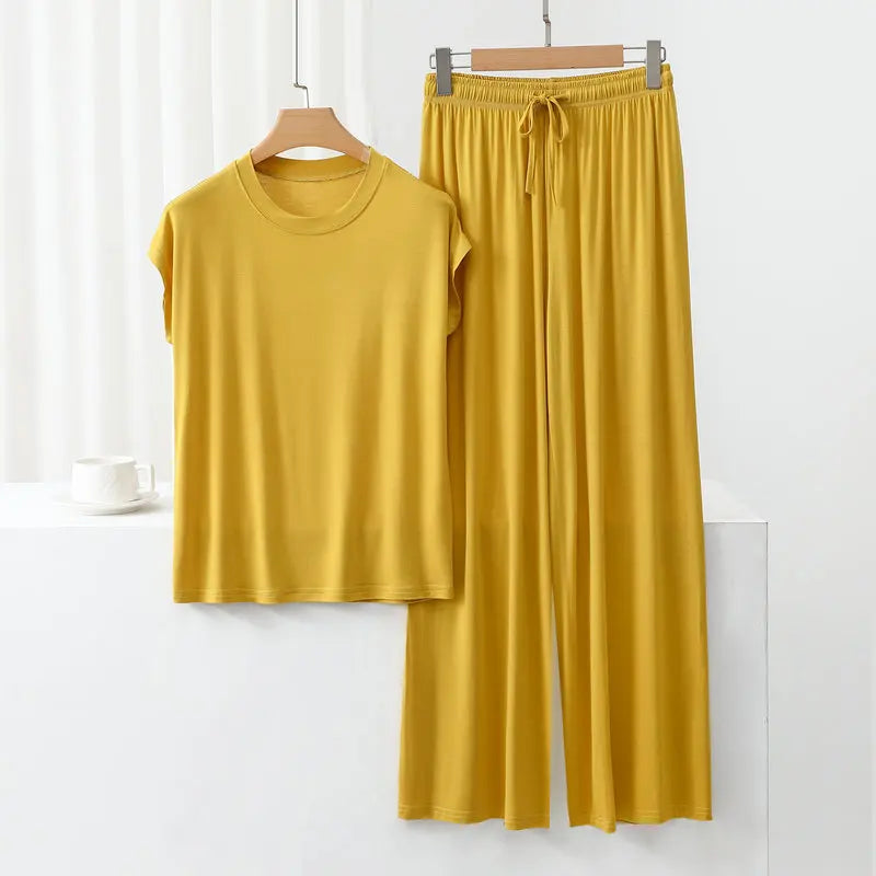Ensemble pyjama femme en modal avec pantalon large