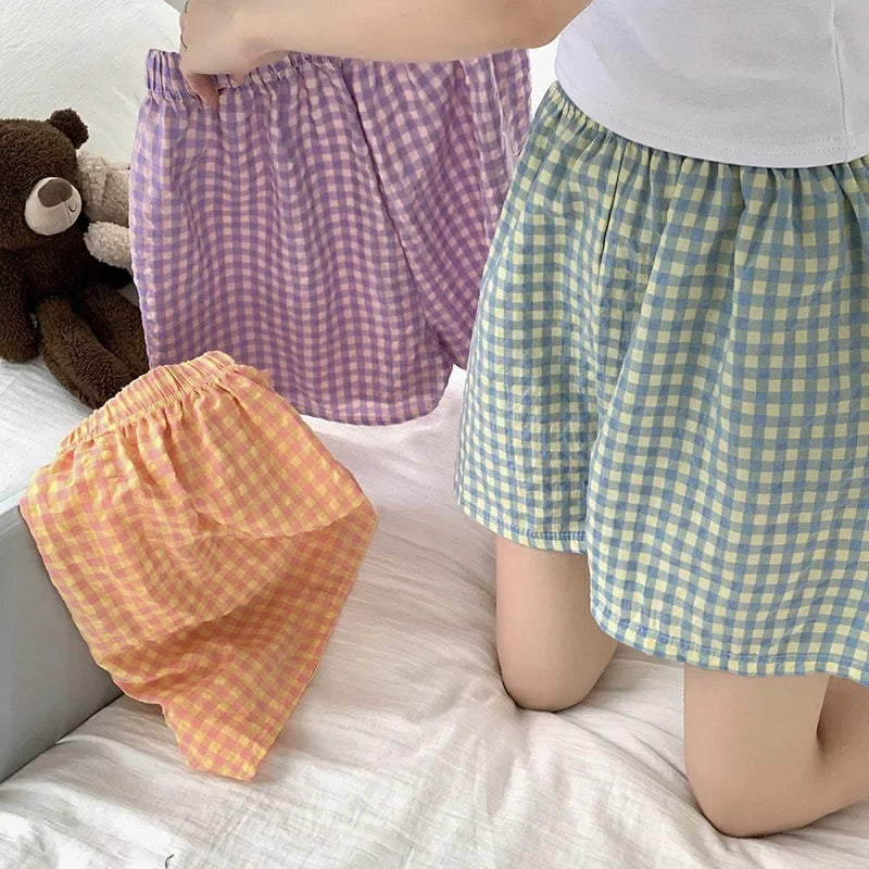 Short de pyjama femme à carreaux en coton