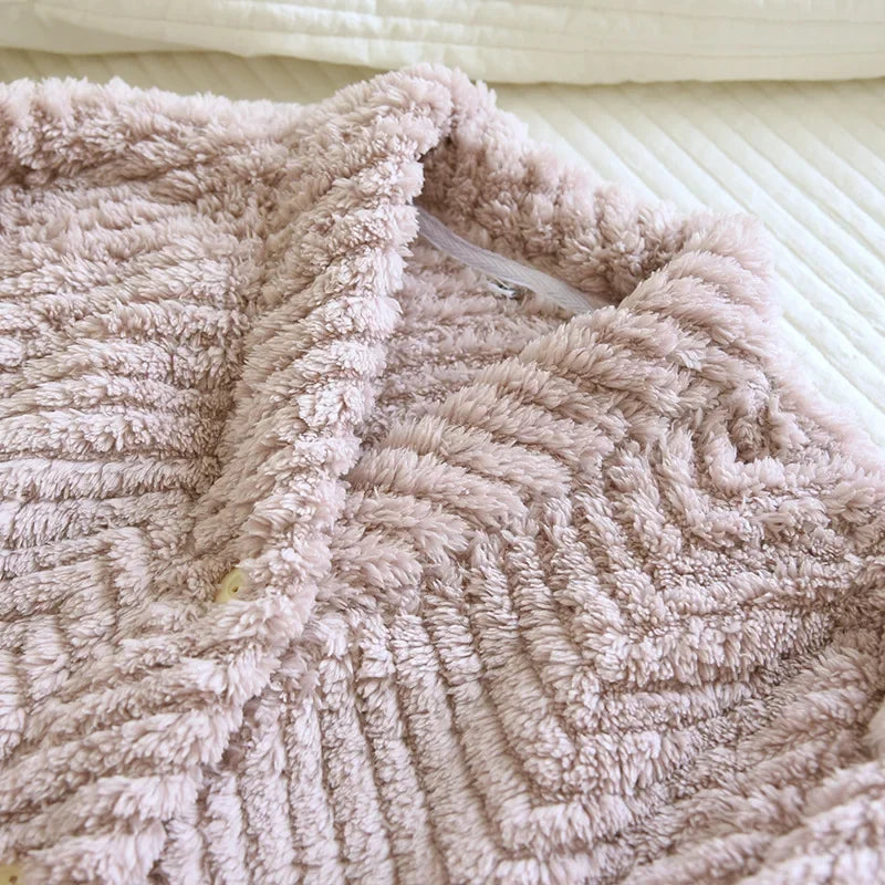 Pyjama femme flanelle épais à col V