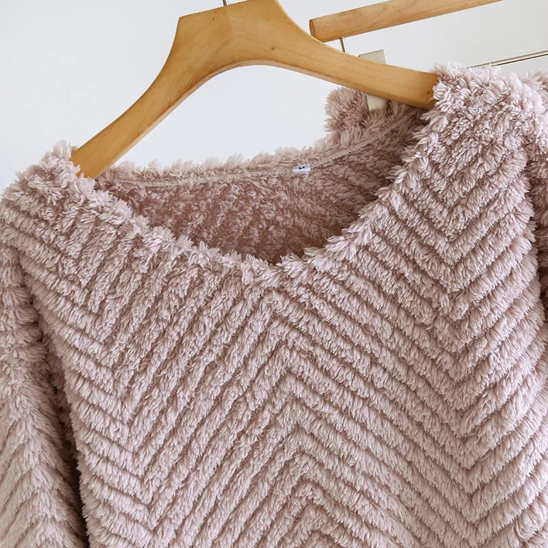 Ensemble pyjama femme en flanelle épaisse