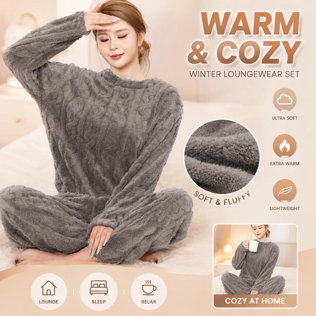 Pyjama hiver femme épais et duveteux