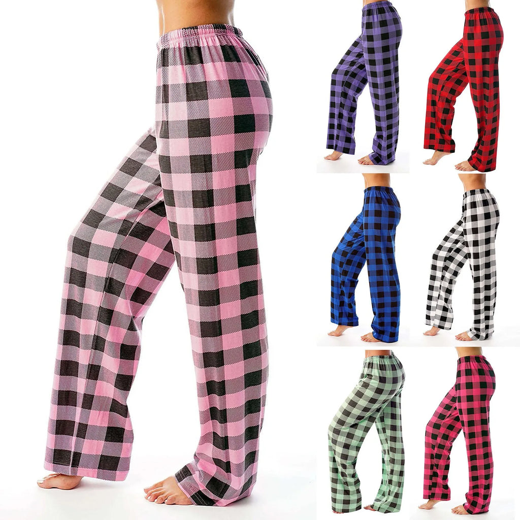 Pantalon de pyjama femme à grands carreaux