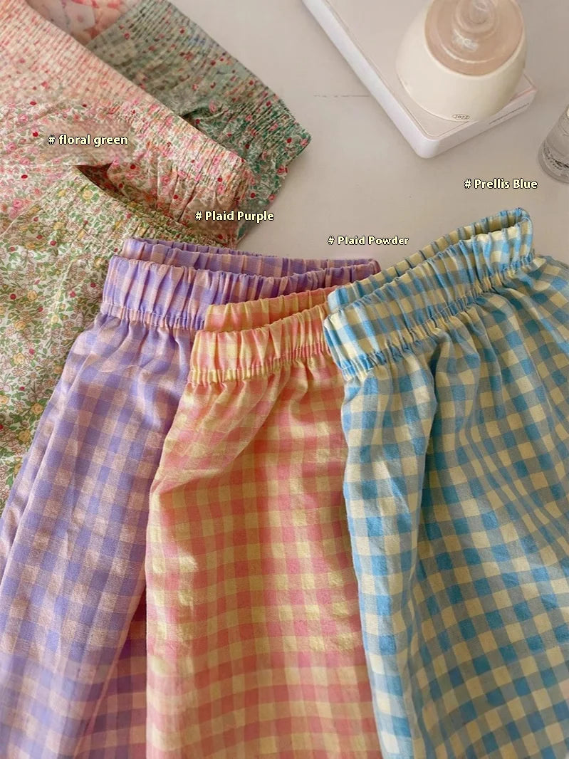 Pantalon de pyjama femme ample à carreaux