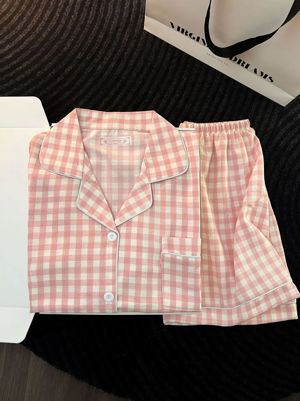 Ensemble pyjama femme à carreaux avec short