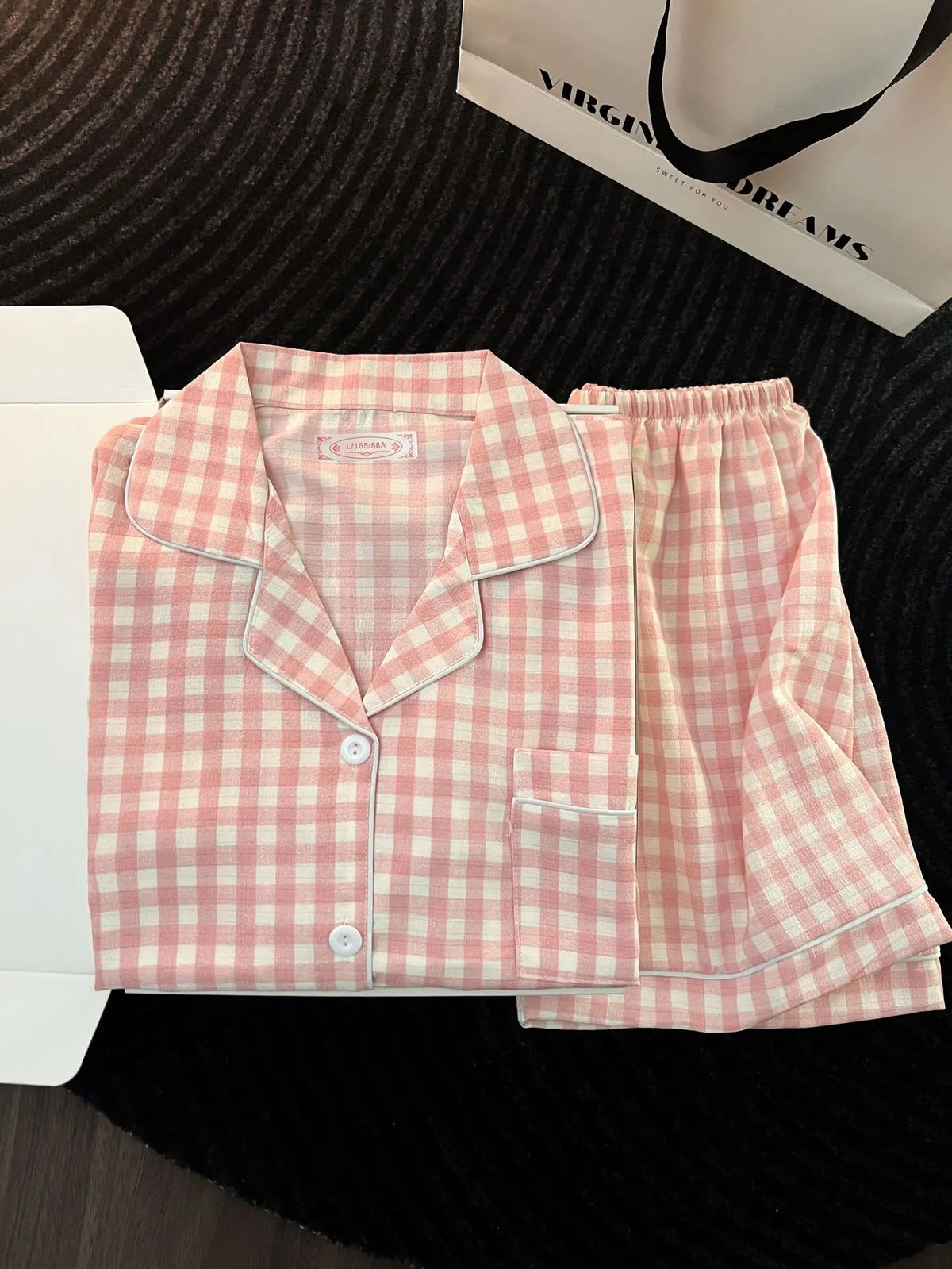Ensemble pyjama femme à carreaux avec short